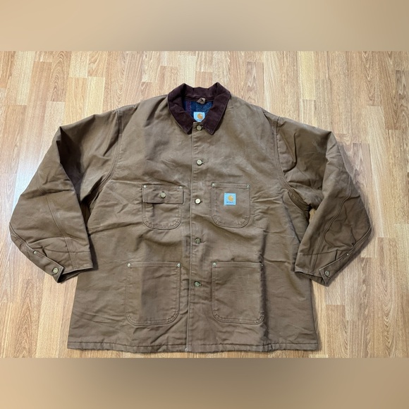 Carhartt Other - Vintage Carhartt Jacket Duck Canvas Quilt Lined Barn Chore Coat Size 54 Regular